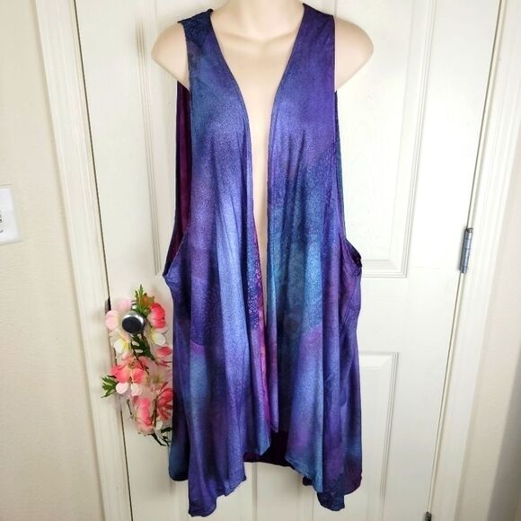 Fine Art Apparel by Sandra open front vest 1x - Picture 1 of 8
